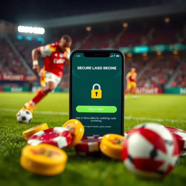 Visual representation of secure login and bonus notifications in Naijabet app