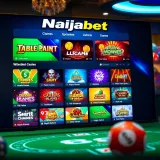 Colorful digital interface showcasing various online table games available on Naijabet platform