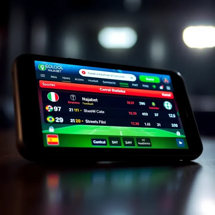 Goaloo Naijabet Live Football Scores and Statistics Display Real-time football match scores and statistics on a mobile device screen