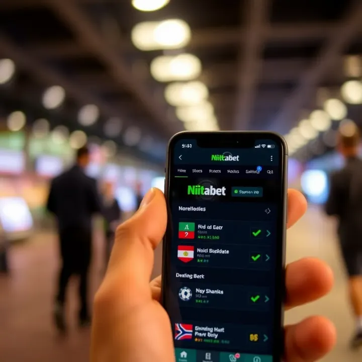 Mobile phone displaying the old version interface of Naijabet betting site