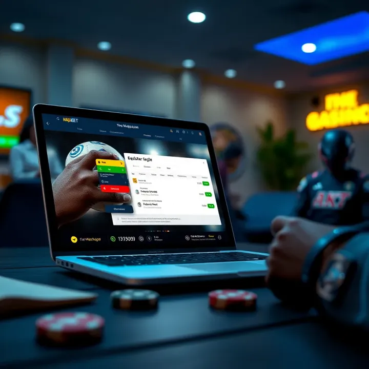 Illustration showing a user registering on the Naijabet platform on a laptop