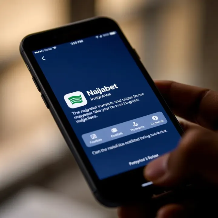 Illustration of iPhone with Naijabet app installation progress and notification icons