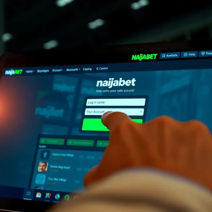 Naijabet Account Login Interface User entering login credentials on Naijabet platform with secure interface