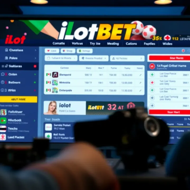 Illustration of Ilot Bet dashboard displaying various betting options and account features