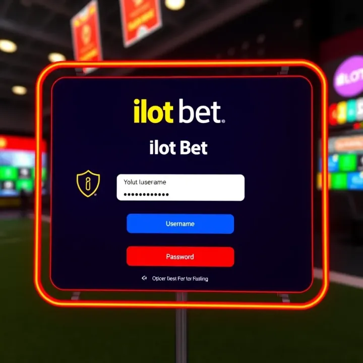 Secure login interface for Ilot Bet platform showcasing input fields for username and password