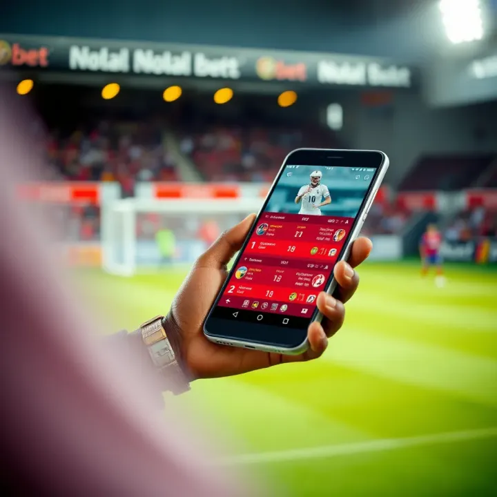 Mobile phone displaying real-time football match scores and updates