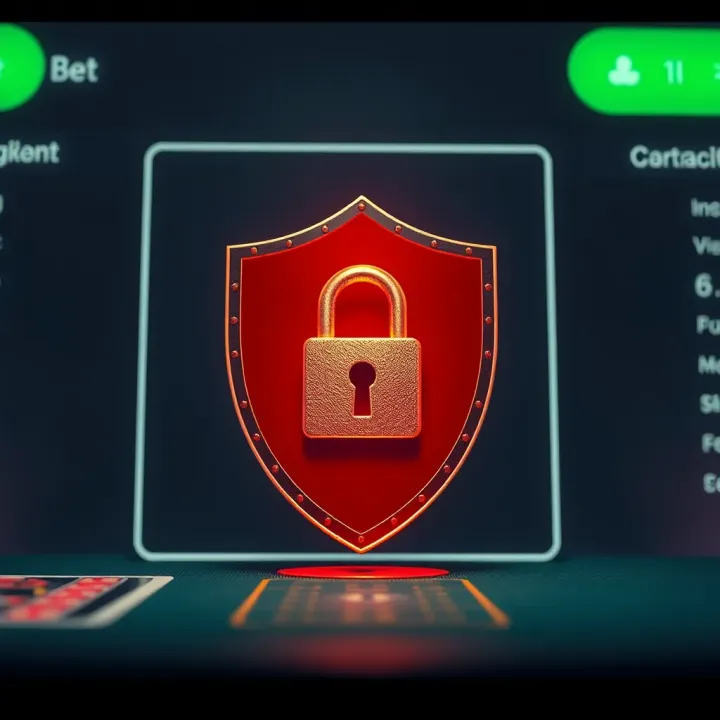 Secure online casino account with shield and padlock symbol representing account security and protection