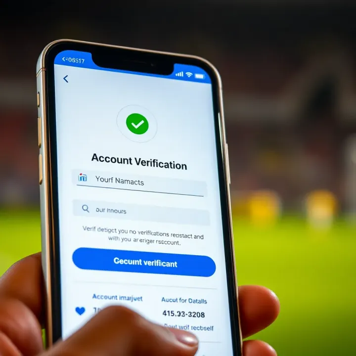 Account Verification Confirmation on Naijabet Platform Verification confirmation screen on a smartphone with a checkmark symbol and account details