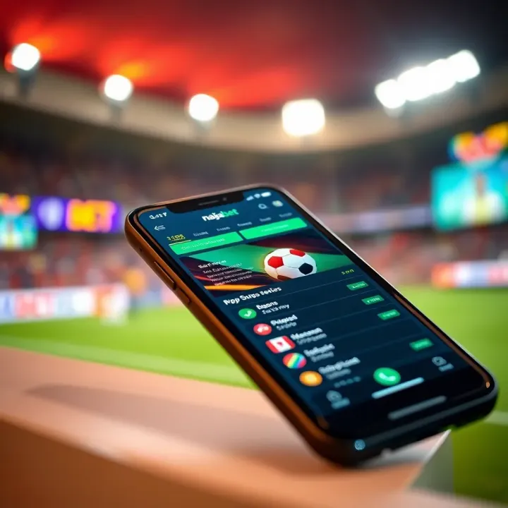 Mobile phone displaying the NaijaBet app interface with betting options visible