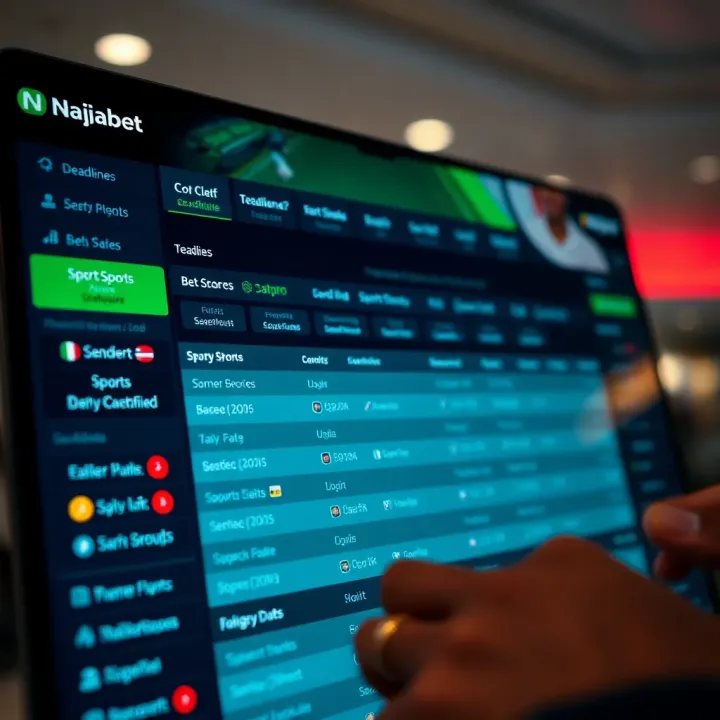 Graphical interface showing betting deadlines and popular sports categories for enhanced user navigation