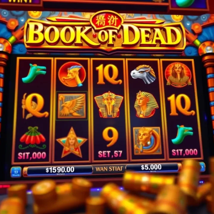 Naijabet Book of Dead slot game interface displaying reels with ancient Egyptian symbols