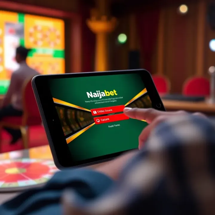 Secure Access to Naijabet Casino in Nigeria Secure login screen for Naijabet Casino on a digital device