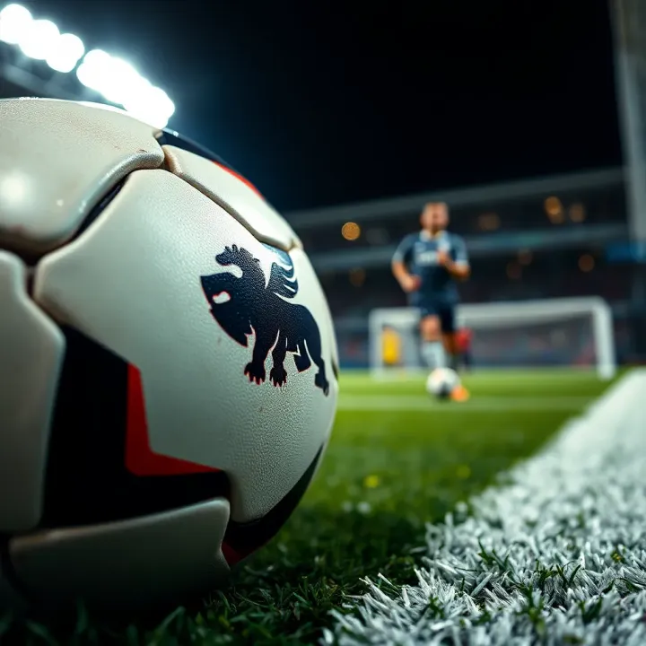 Detailed Football Score Prediction Analysis Football pitch with highlighted score prediction data and statistics