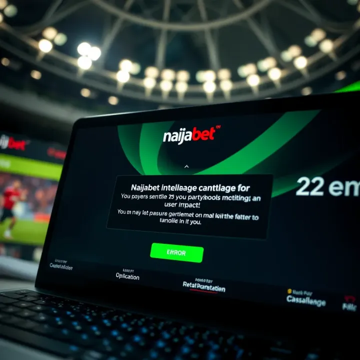Screenshot showing Naijabet website displaying an error message during service interruption