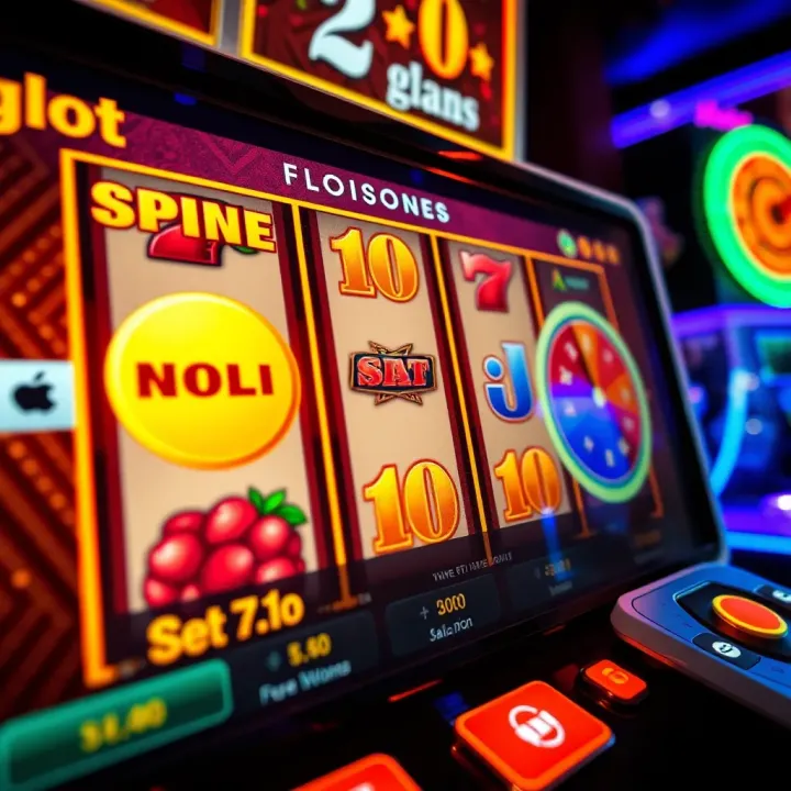User interface of an online slot game showing balance, spin button, and jackpot meter