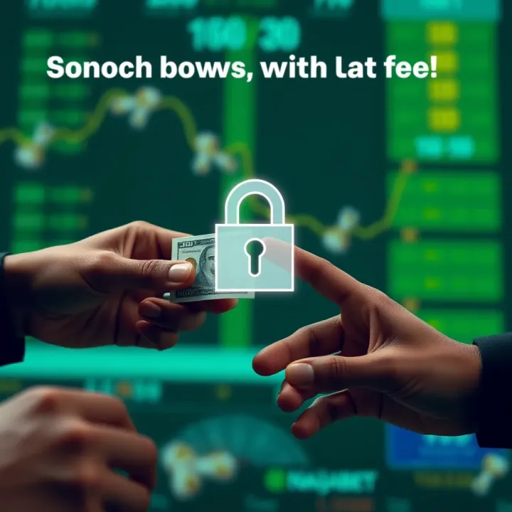 Illustration of a secure transaction indicating smooth fund withdrawal with low fees