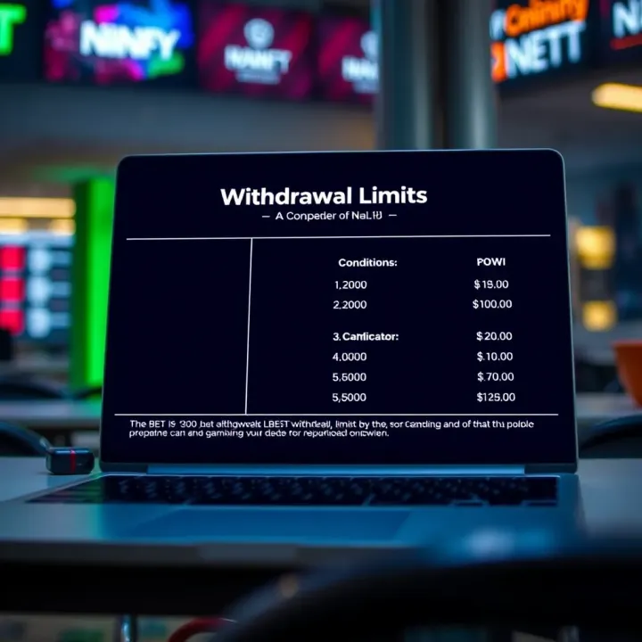 Graphic showing the outline of withdrawal limits and conditions on a digital platform
