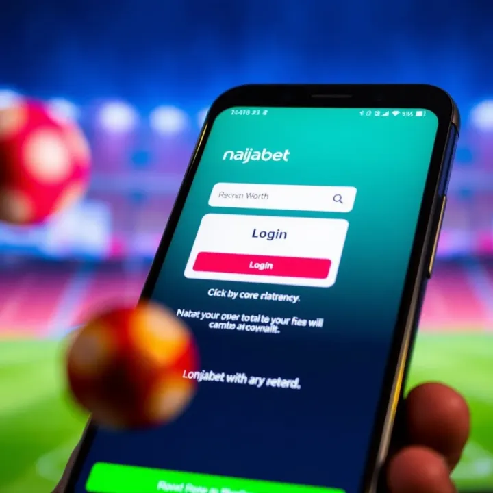 User interface displaying Naijabet login screen on a smartphone