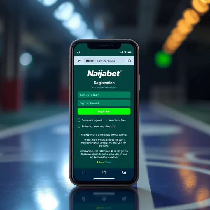 Mobile phone displaying Naijabet old mobile platform registration screen