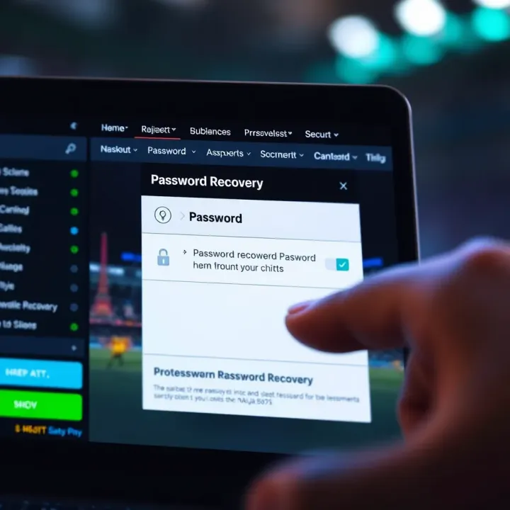 Password recovery screen with security options on Naijabet platform