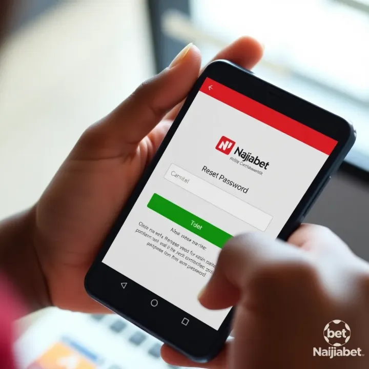 Mobile device screen displaying password reset interface for Naijabet app