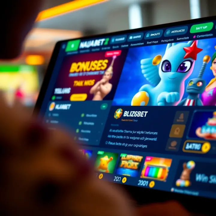 User interface of Naijabet platform showcasing bonus rewards and navigation menu for slot games