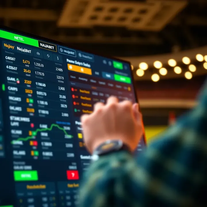 Digital dashboard displaying betting odds and strategies on a sports platform