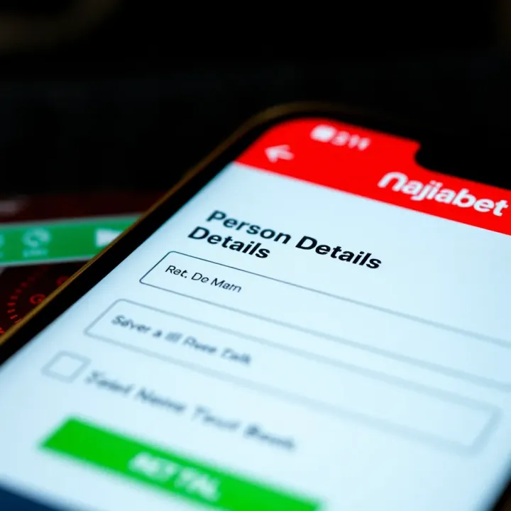 Digital Form for Naijabet Registration Close-up view of a digital form on a mobile device showing fields for personal details entry