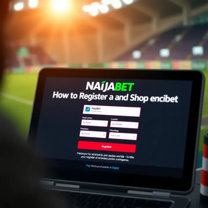 User interface showing NaijaBet registration form with clear fields and vibrant branding