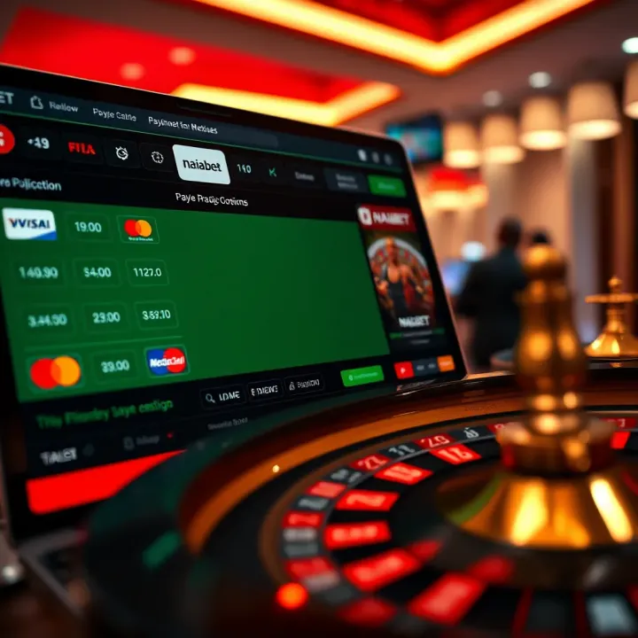 Online casino interface showing various payment options tailored for Nigerian players