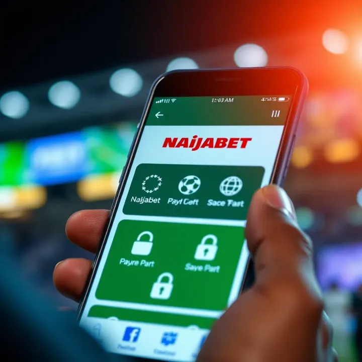 Mobile phone displaying betting application with secure payment icons