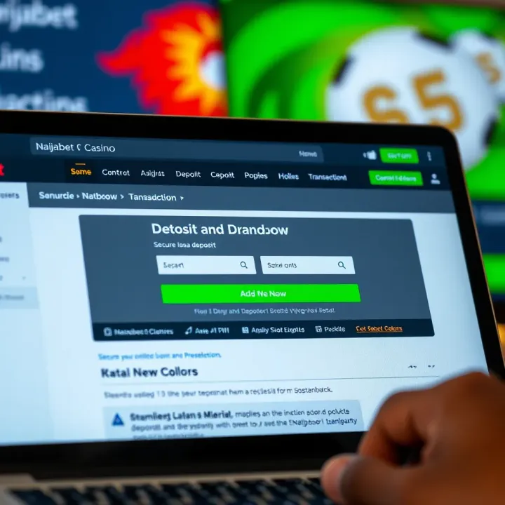 Secure Deposit and Withdrawal Transactions on Naijabet Secure online transaction screen demonstrating seamless deposit and withdrawal steps for Nigerian bettors