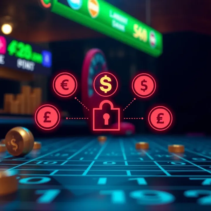 Graphic depicting smooth and secure financial transactions with currency symbols and digital security icons