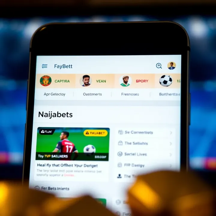 User interface displaying Naijabet app homepage with sports betting options