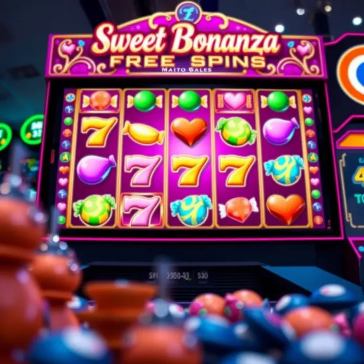 Colorful Sweet Bonanza slot game screen showing vibrant candy symbols and winning combinations on Naijabet platform