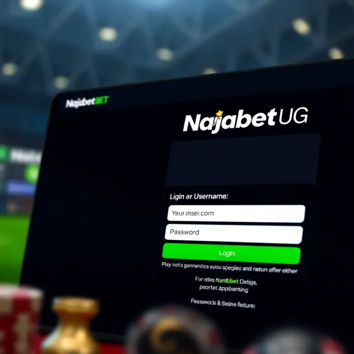 Login screen on Naijabet platform displaying username and password entry fields with security features