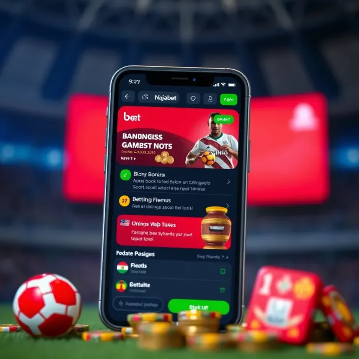 Mobile app interface showcasing betting odds and promotions