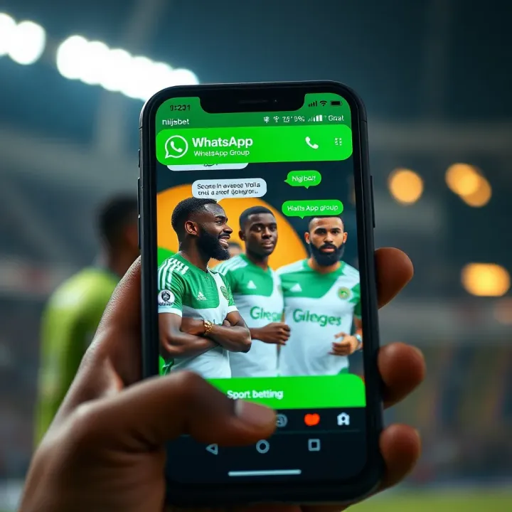Mobile phone screen showing a lively WhatsApp group chat with sports betting discussions