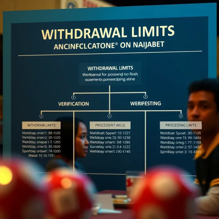 Diagram depicting withdrawal limits, verification steps, and processing times for Naijabet users