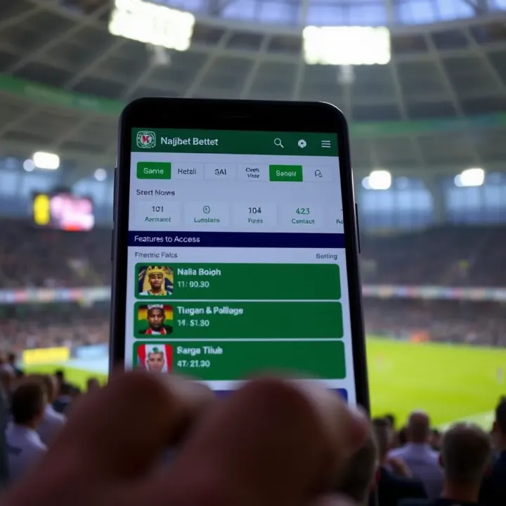 Screenshot of the old NaijaBet mobile platform showing the main betting options and user interface