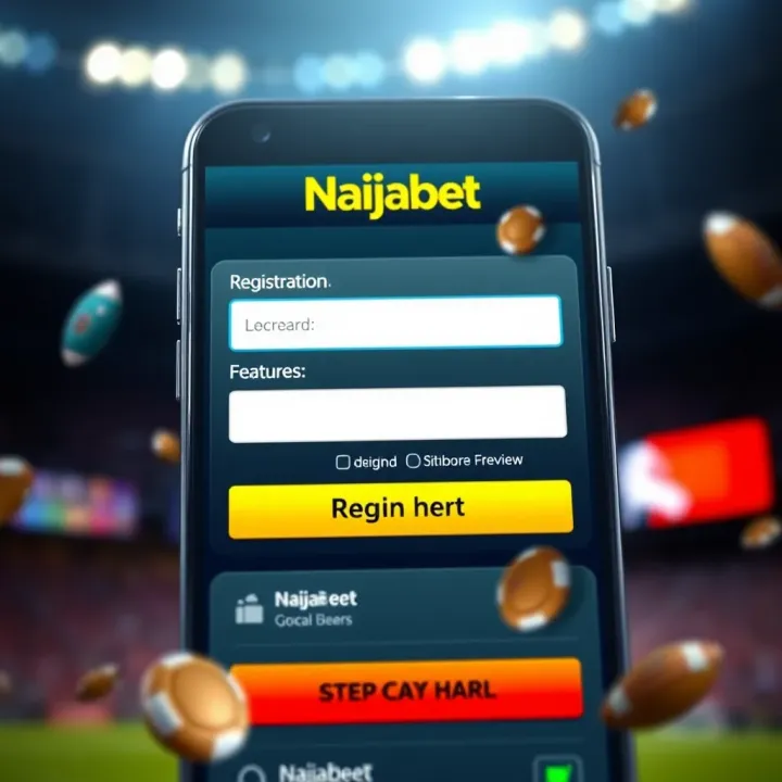 Naijabet Mobile App User Registration Display Visual representation of the registration page on the Naijabet app highlighting input fields and call-to-action buttons