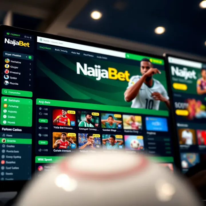 NaijaBet Homepage Showcasing Sports Betting Options Screenshot of NaijaBet homepage showing Nigerian sports betting options