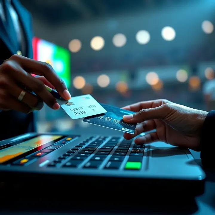 Secure digital transaction representing safe betting account funding through OPay