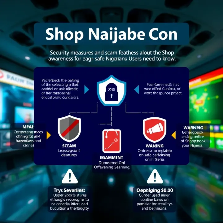 Graphic highlighting key security features and warnings against online scams for safe usage in Nigeria
