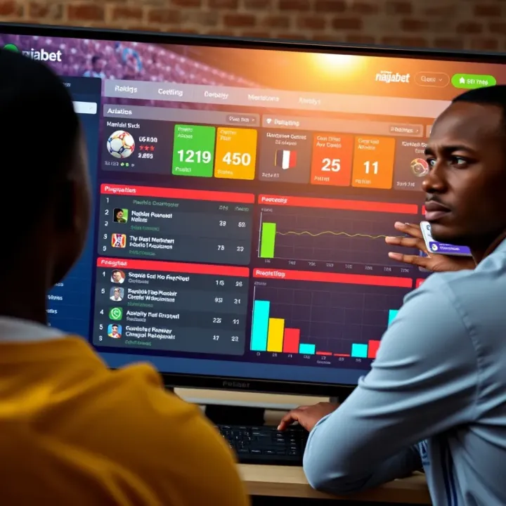 Detailed football match analysis on a digital betting platform highlighting key betting statistics