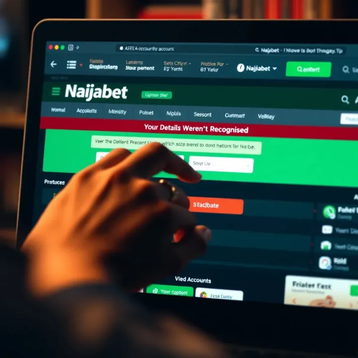 Updating Account Information to Fix Naijabet Verification Error Person updating account information on Naijabet website to resolve verification problem