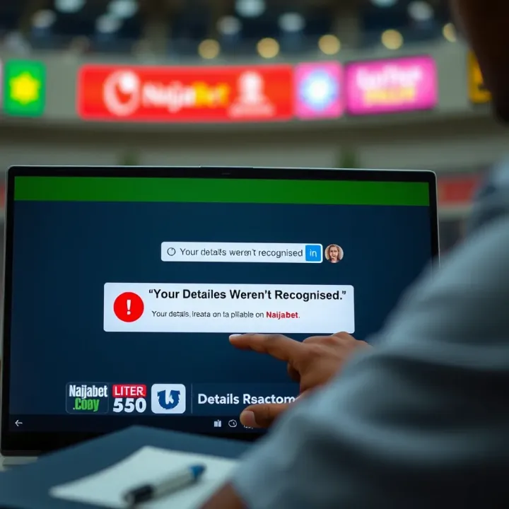 User entering login details on Naijabet platform with an error message displayed
