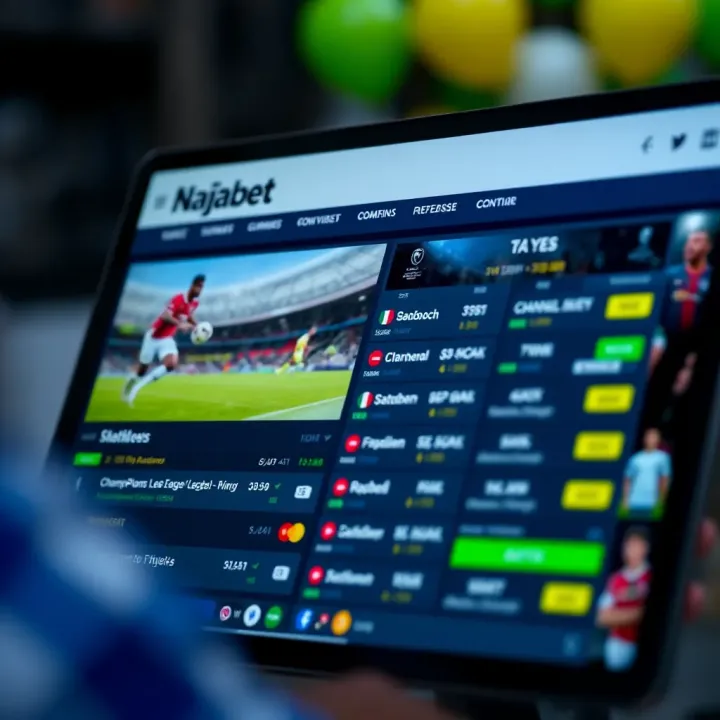 Naijabet Platform Showcasing Champions League Betting Options Naijabet platform displaying Champions League betting options on a digital device