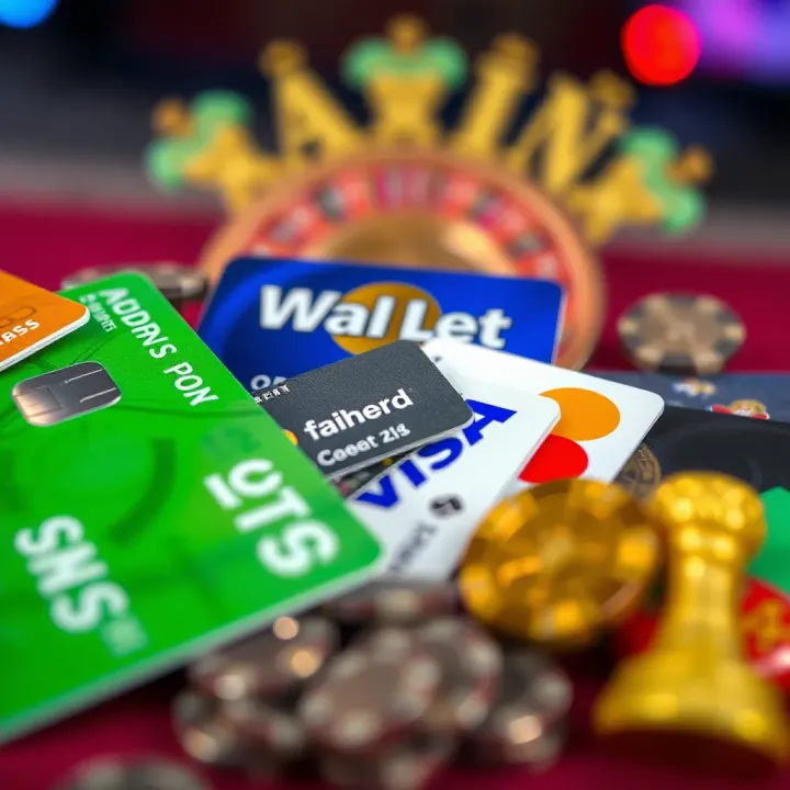 Illustration of different payment methods such as bank cards and digital wallets used for casino withdrawals